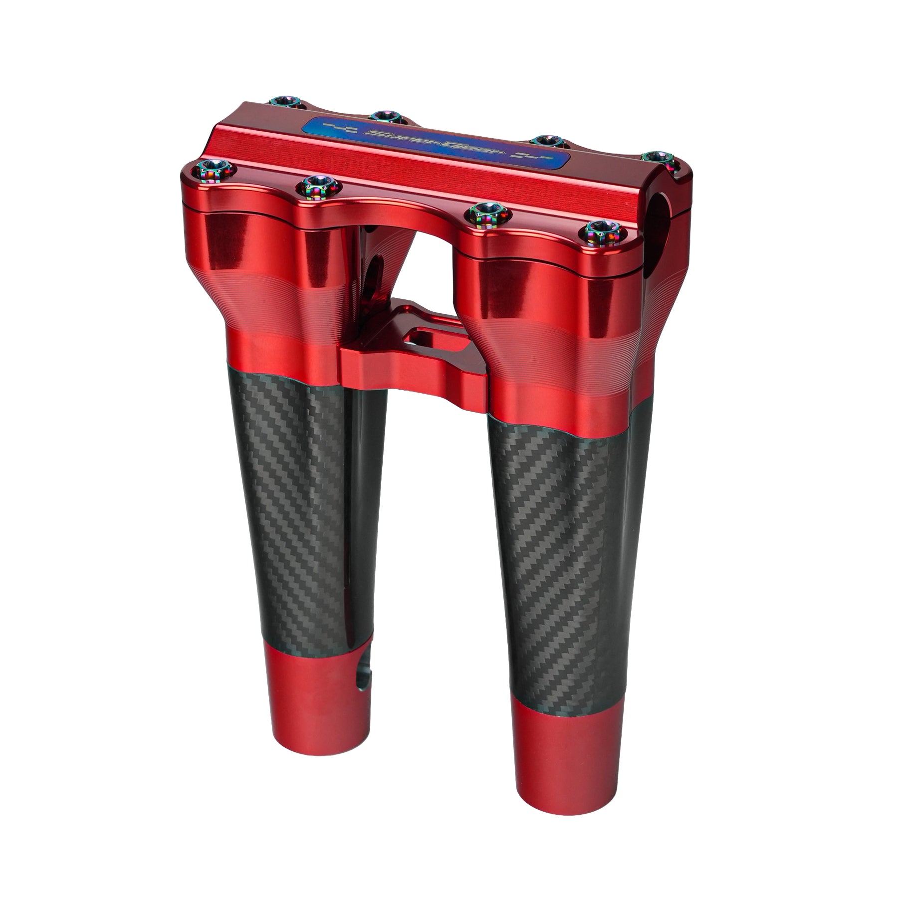 RF7 8-inch straight carbon fiber riser for Harley-Davidson 1-inch handlebars, daytona red finish