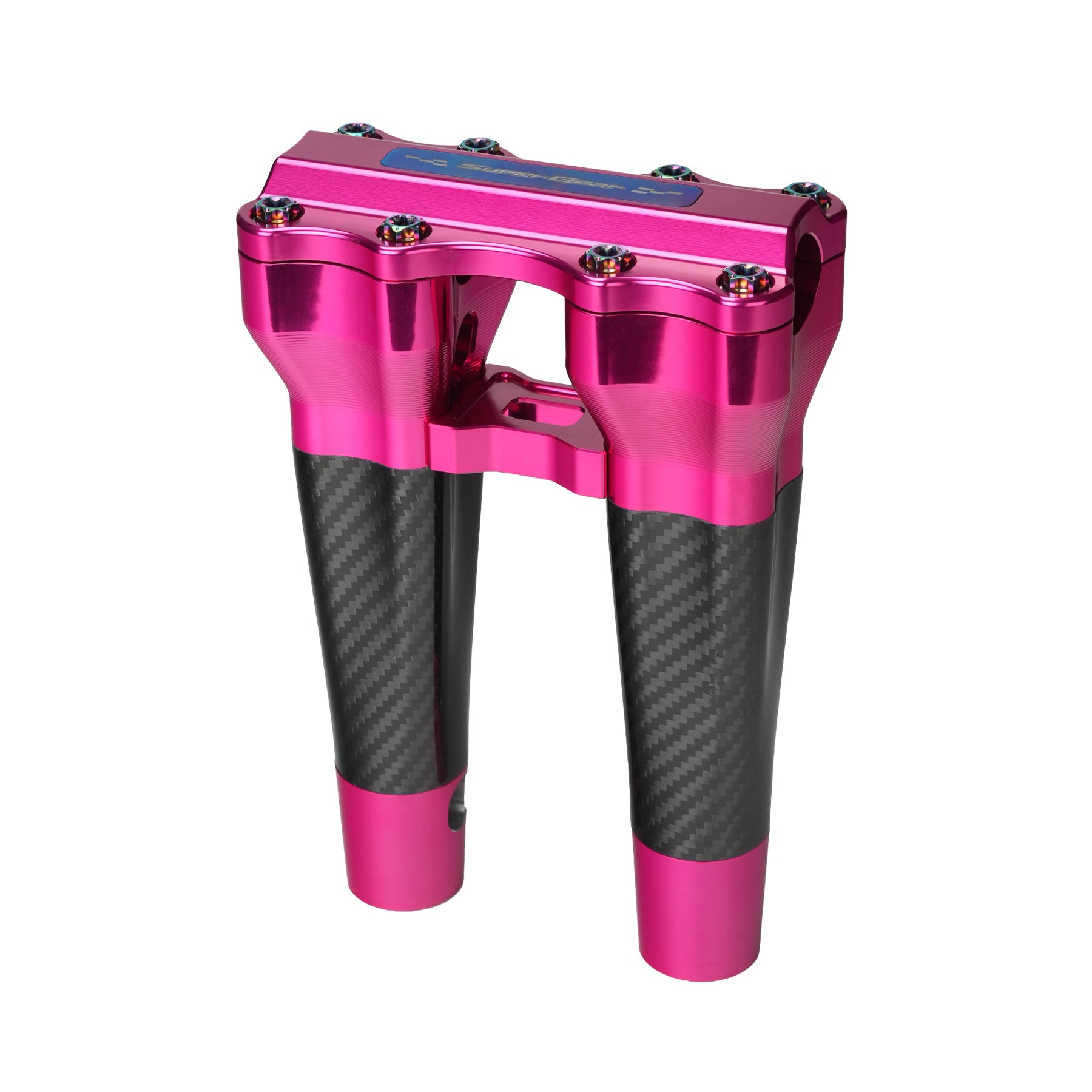 RF7 8-inch straight carbon fiber riser for Harley-Davidson 1-inch handlebars, wildblossom pink finish