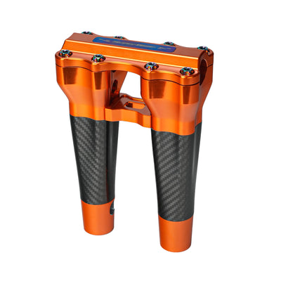 RF7 8-inch straight carbon fiber riser for Harley-Davidson 1-inch handlebars, gulf orange finish