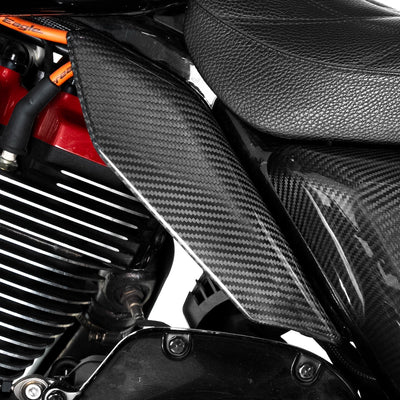 Carbon fiber mid-frame air deflector for Harley-Davidson Touring, glossy finish