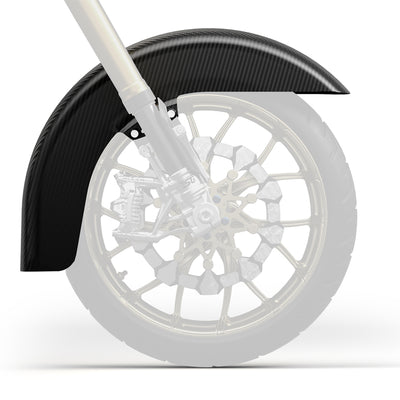 OEM carbon fiber standard front fender for 19-inch and 21-inch wheels, glossy finish