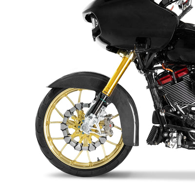OEM carbon fiber standard front fender for 19-inch and 21-inch wheels, glossy finish