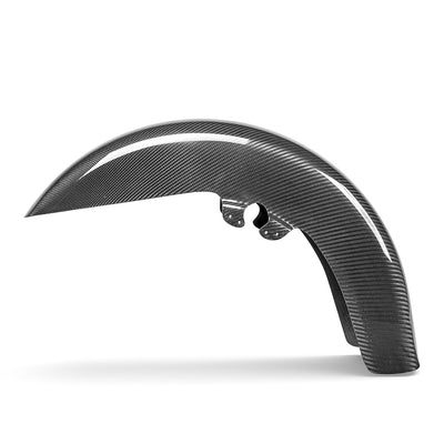 OEM carbon fiber standard front fender for 19-inch and 21-inch wheels, glossy finish