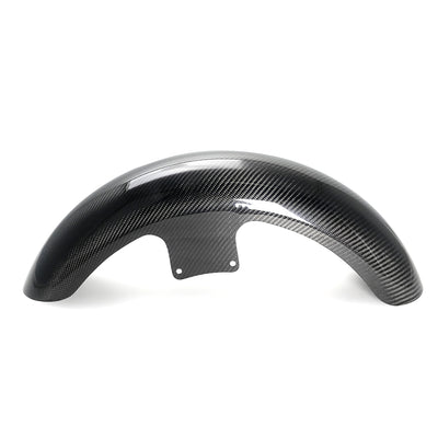 Carbon fiber long front fender for 19-inch and 21-inch wheels, glossy finish