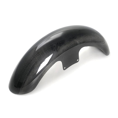 Carbon fiber long front fender for 19-inch and 21-inch wheels, glossy finish