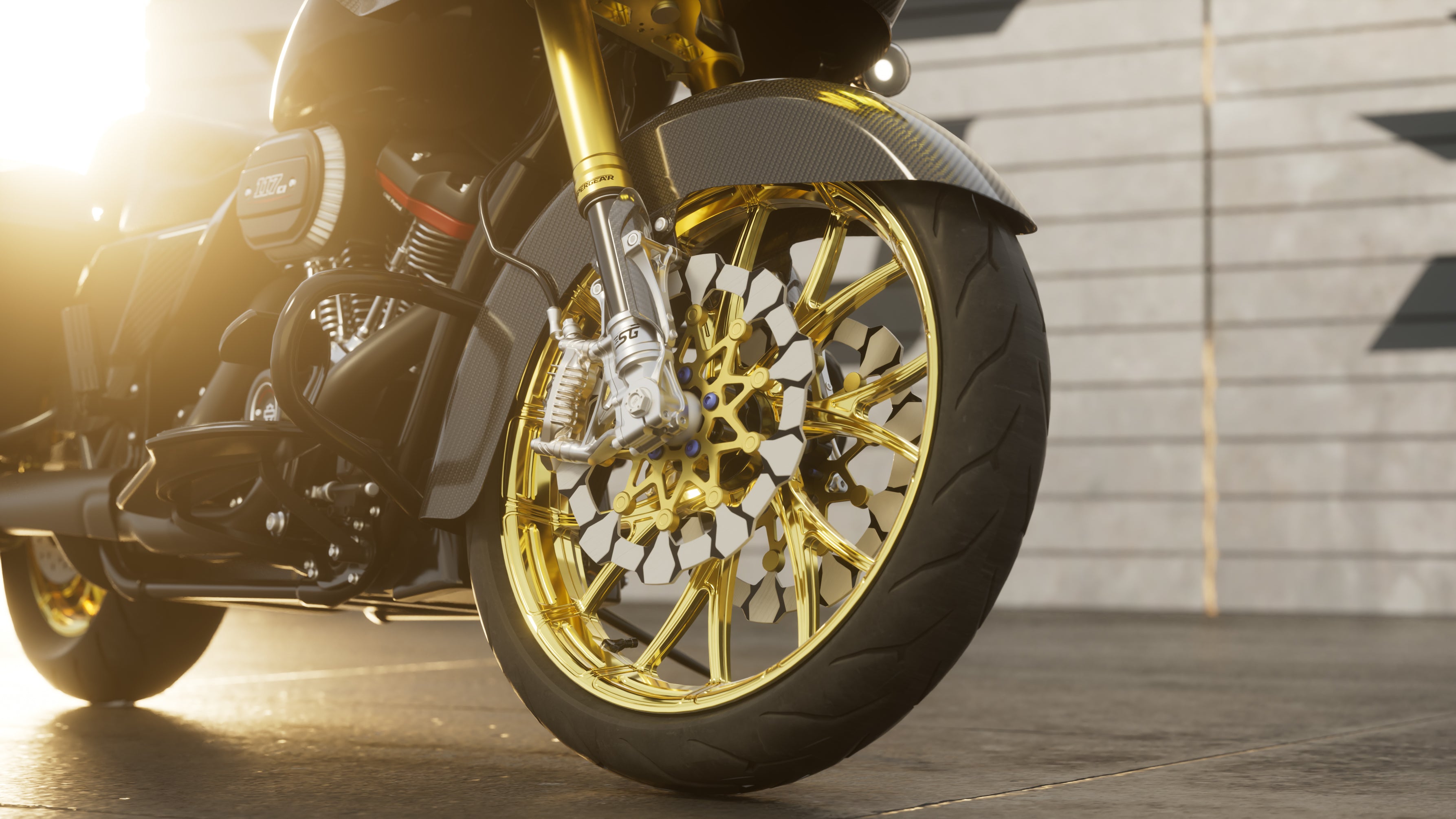 supergear performance Harley Davidson Wheels 18/19/21 inch harley wheel Wheels for motorcycles,Pale gold
